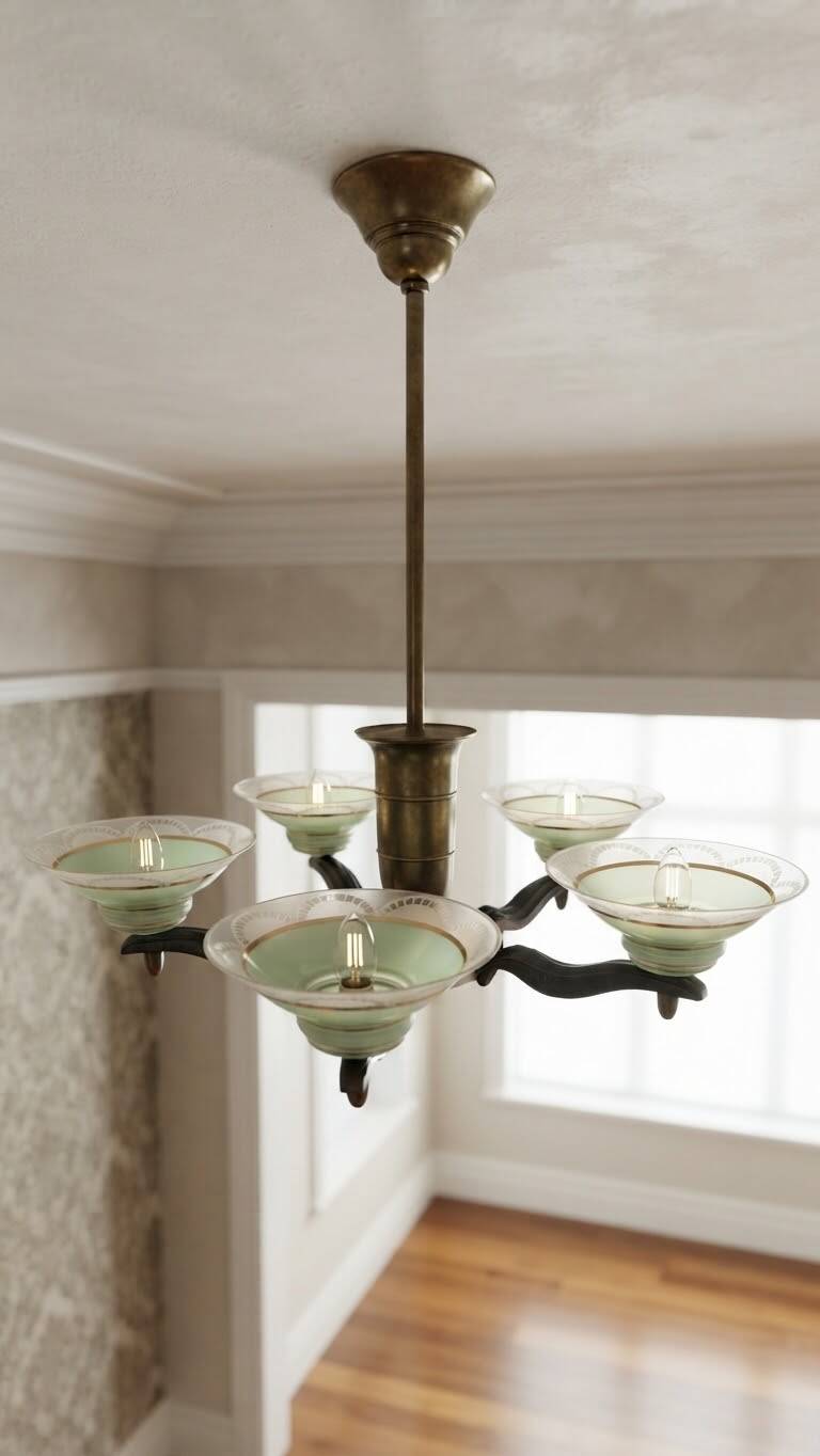 Superb antique chandelier in Art Deco style.