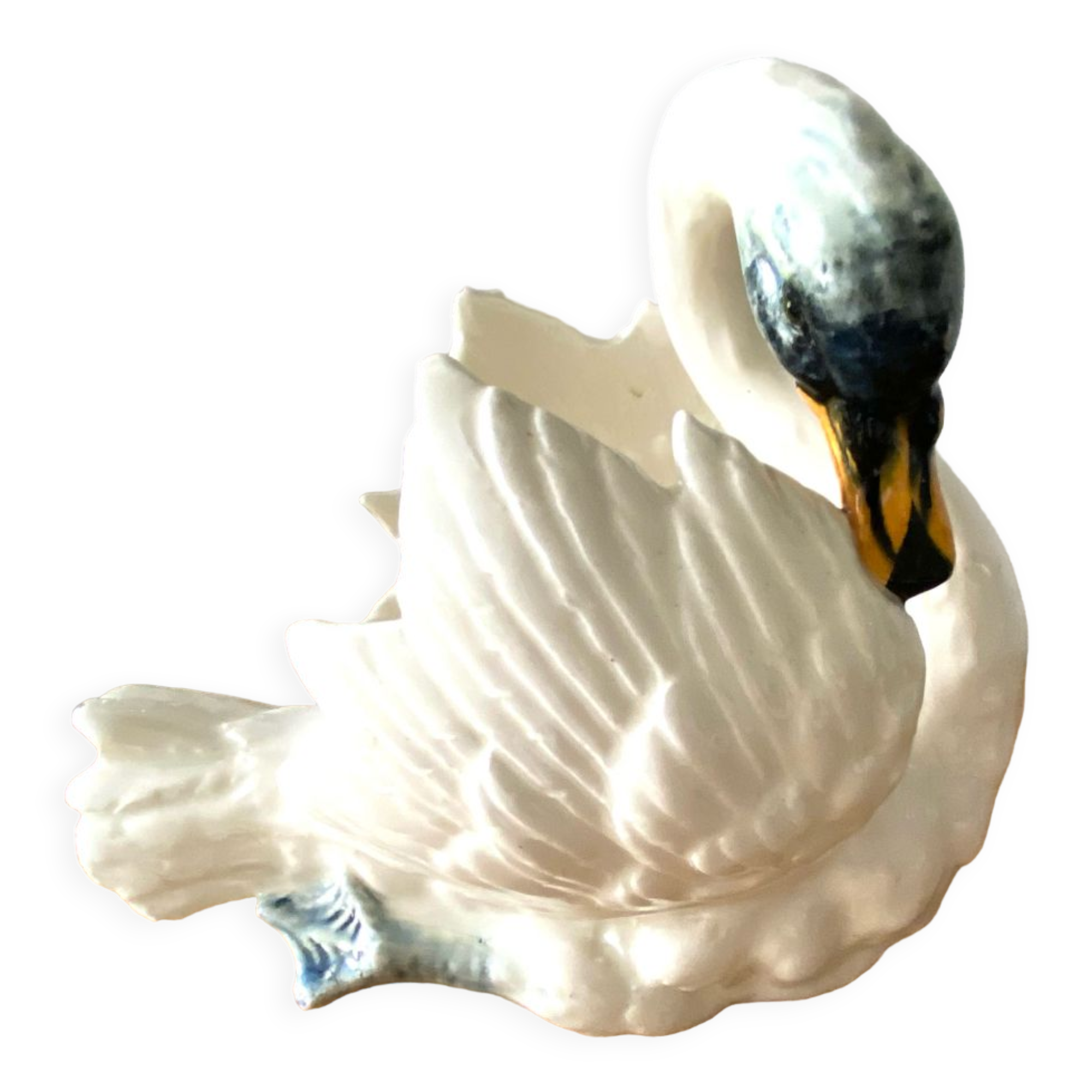 Ceramic Swan Cache Antique Pot Design Slip Empty Antique Pocket