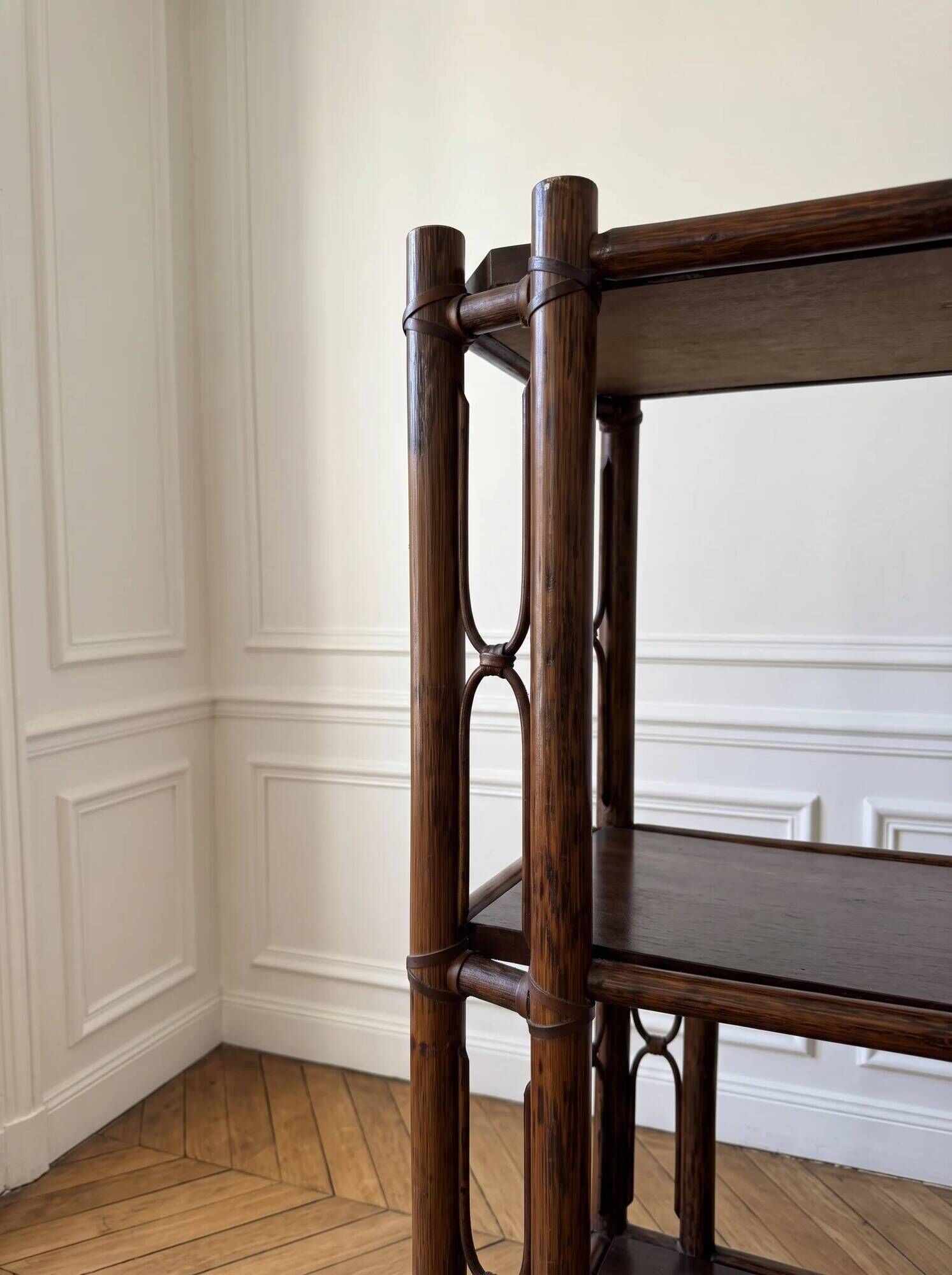Large vintage rattan shelf/bookcase