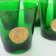 6 water glasses of green colors in very good