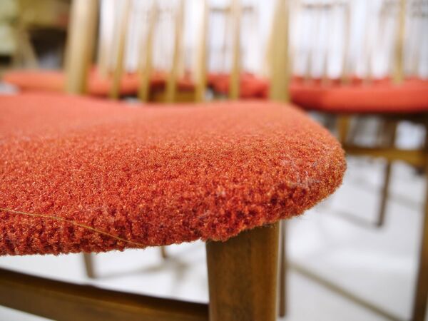Chaises de salle à manger des années 50 en noyer, ensemble de 10, années 1960