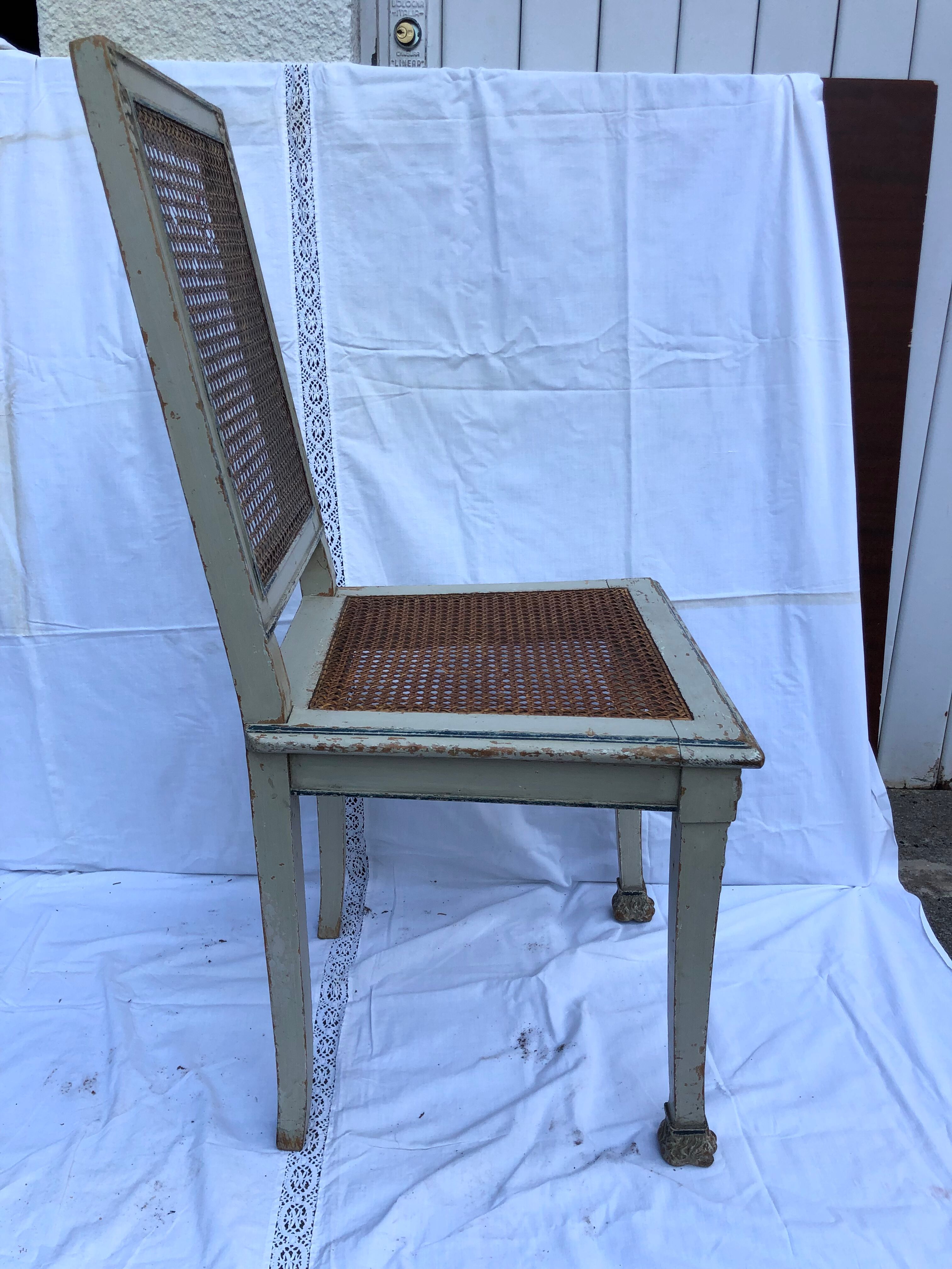 Antique canned chair