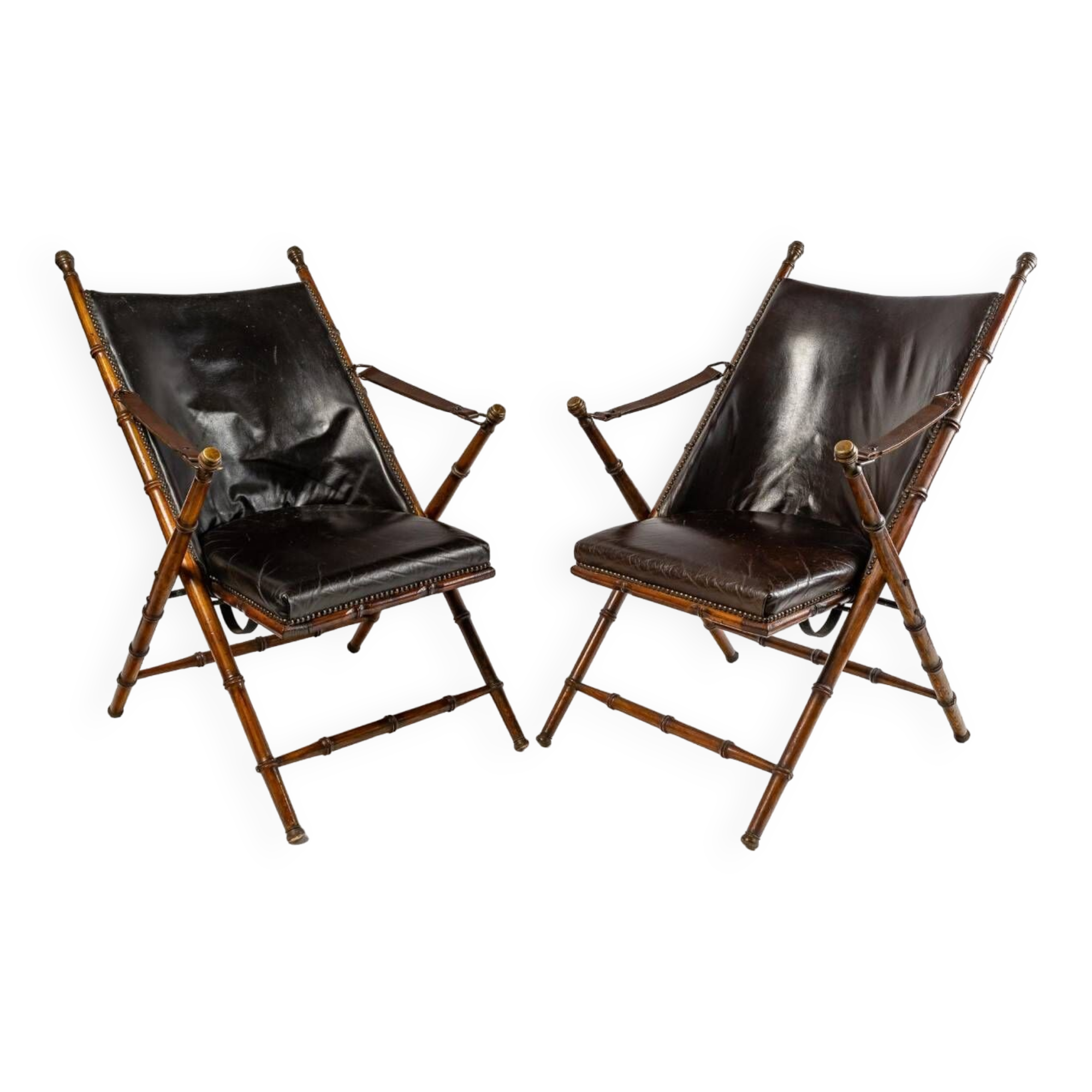 Pair of officers' armchairs