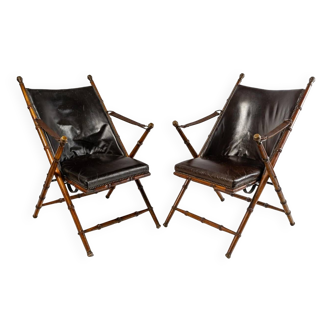 Pair of officers' armchairs