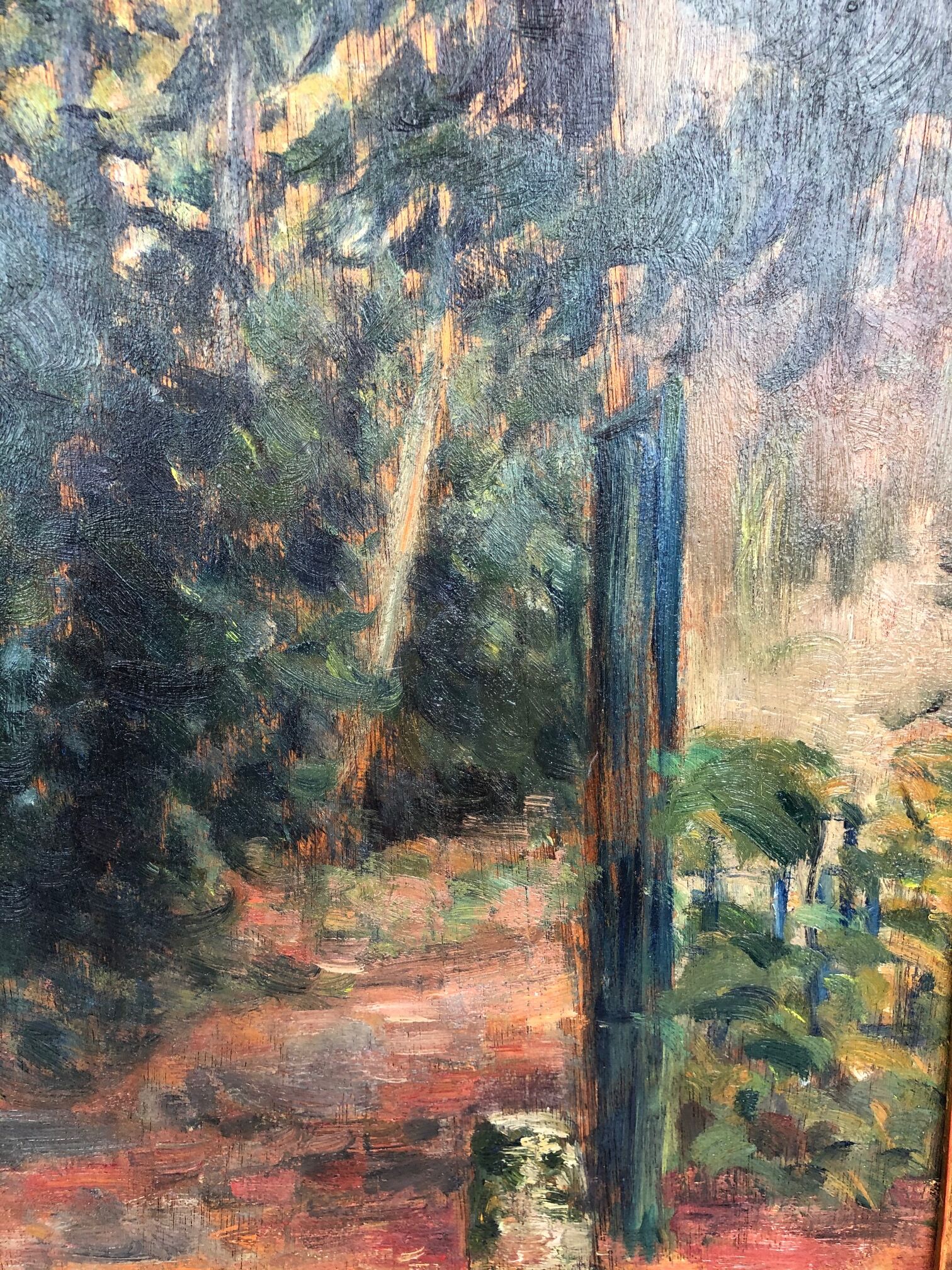 Oil on framed canvas by the painter Eugene Delaporte "Le Trianon à Versailles ", late 19th century