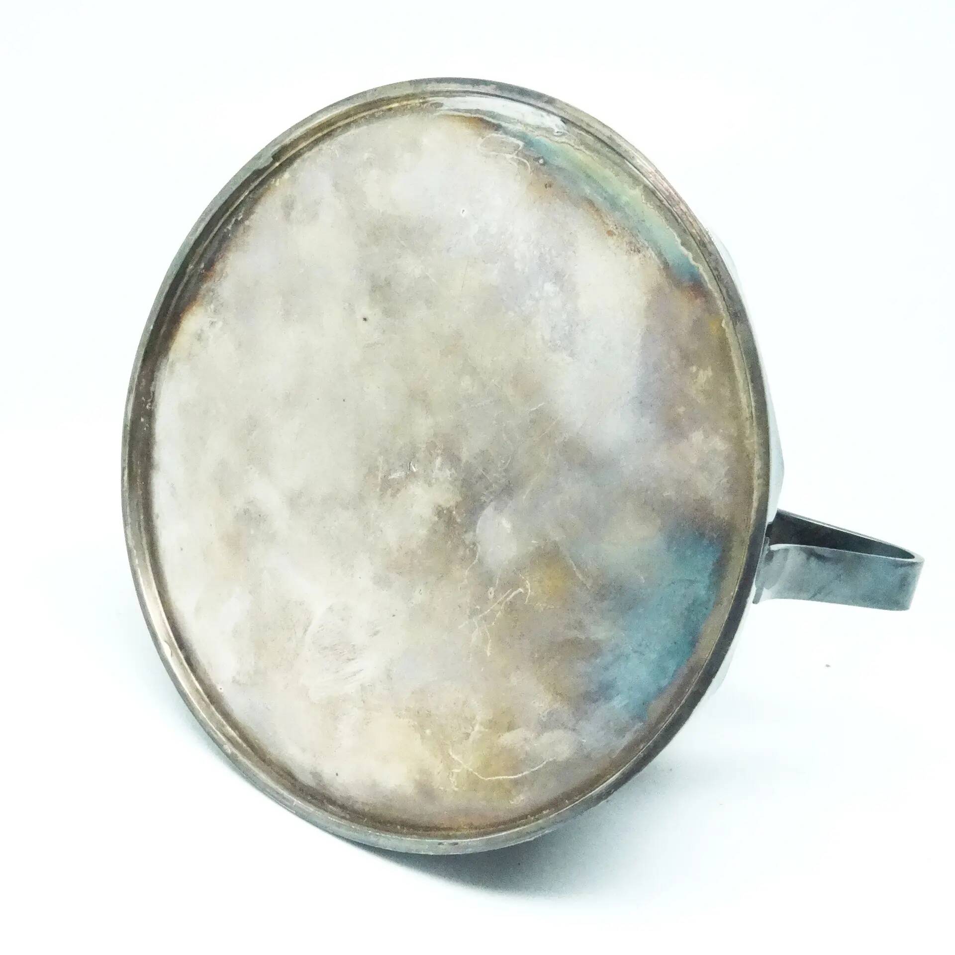 Sugar bowl, postmodernism, silver-plated brass, Poland, 1970s