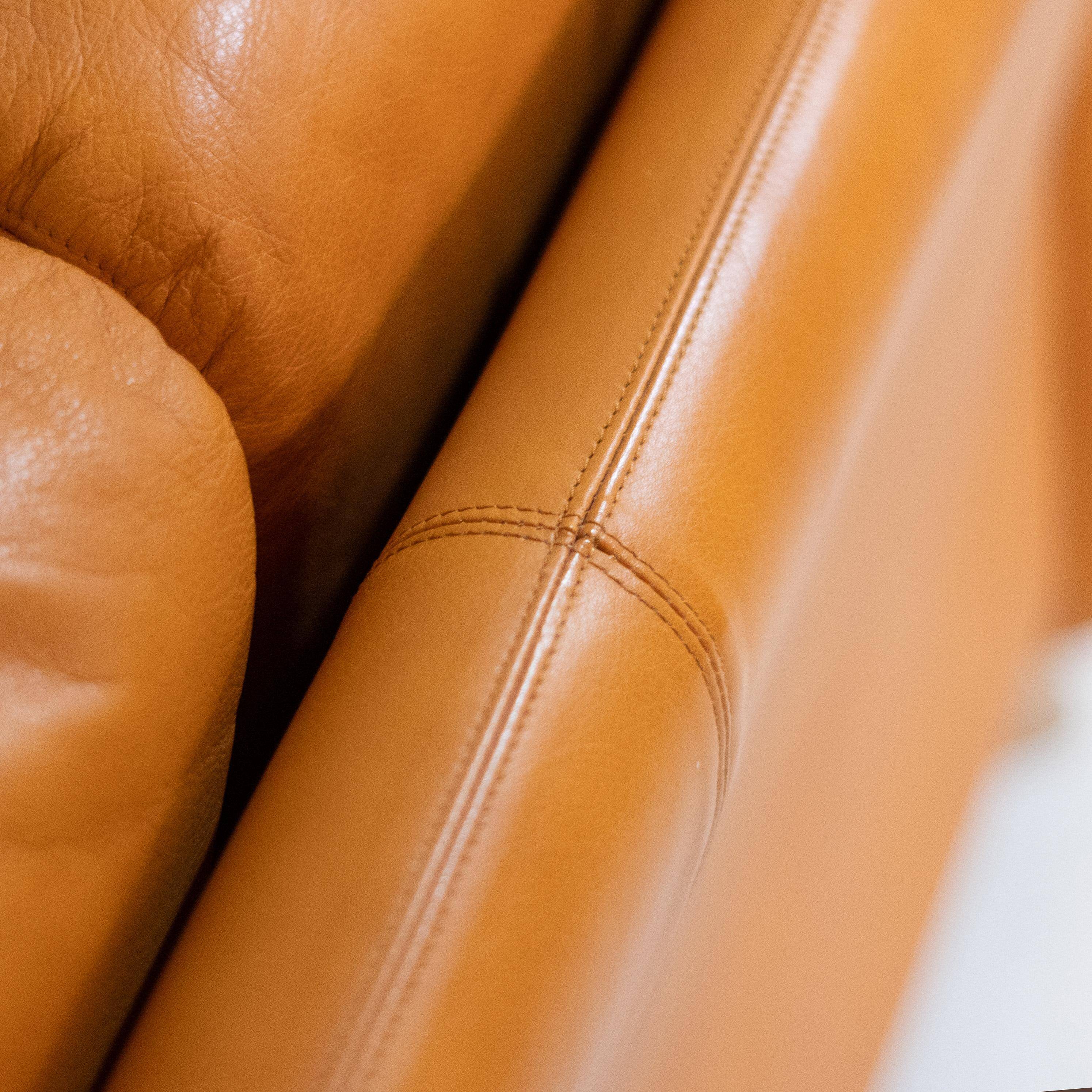 Grand Canapé Coronado Vintage en Cuir Marron par Tobia Scarpa pour C&B Italia