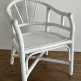Children's armchair, white rattan