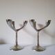 Vintage aluminium candlestick duo
