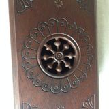 Old cigarette box in openwork varnished wood 30-40s