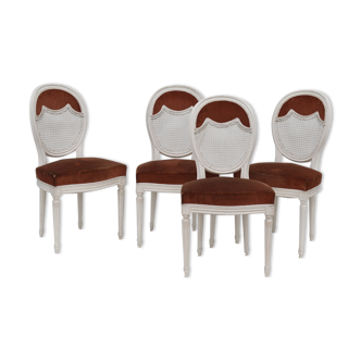 Series of 4 canne-back chairs