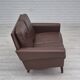 1970s, Danish 2-seater sofa, original brown leather.