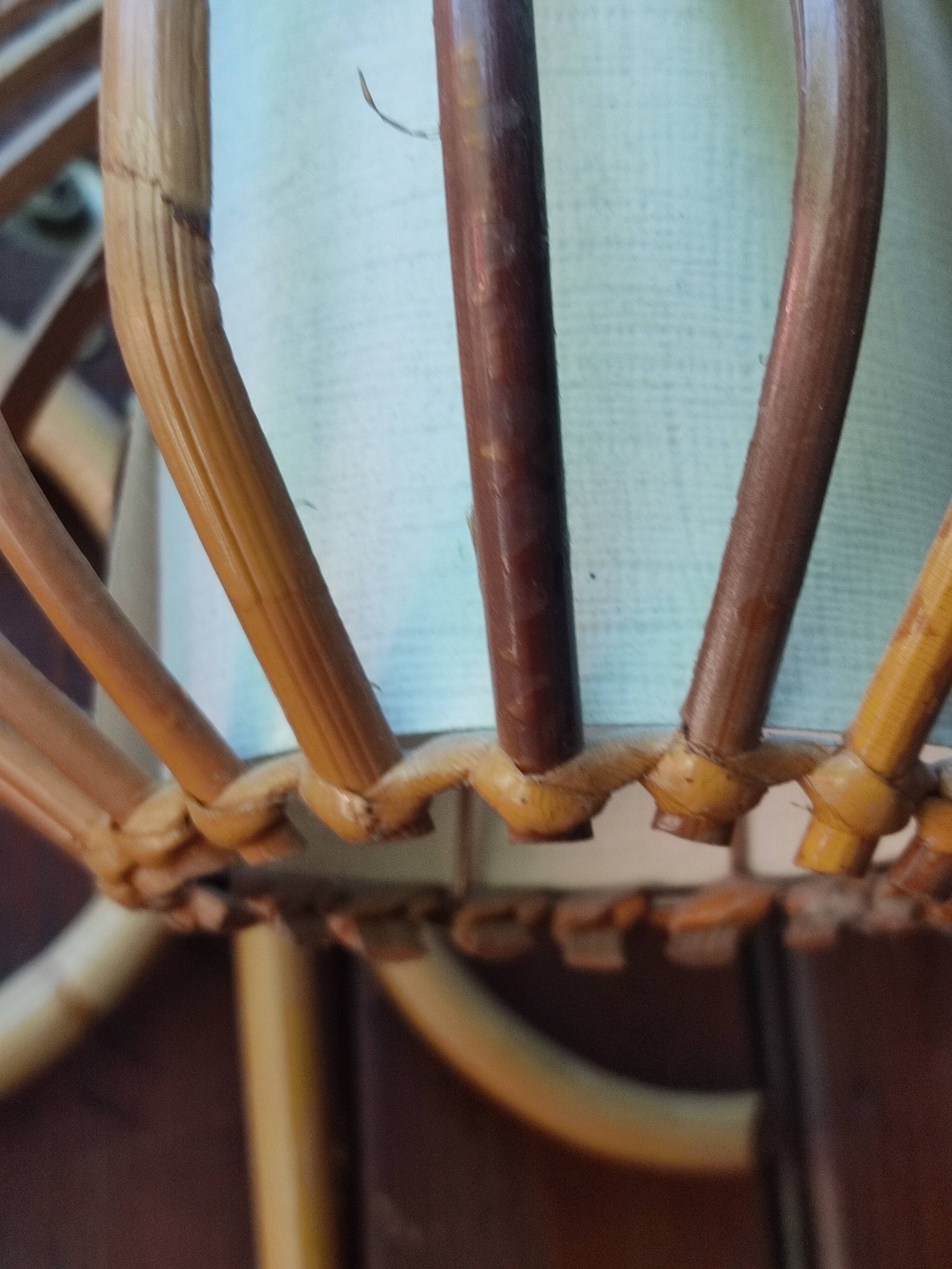 Paire d'appliques rotin vintage
