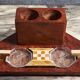 Art Deco period smoking case in burl wood and marquetry
