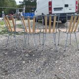 Lot de 4 chaises de bistrot fer et bois