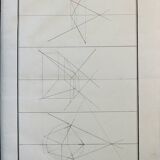 Old drawing - study of geometry - Ecole Royale Polytechnique 1824