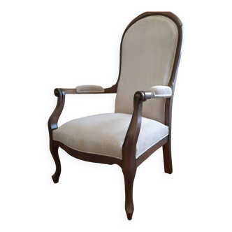 Fauteuil Voltaire velours côtelé