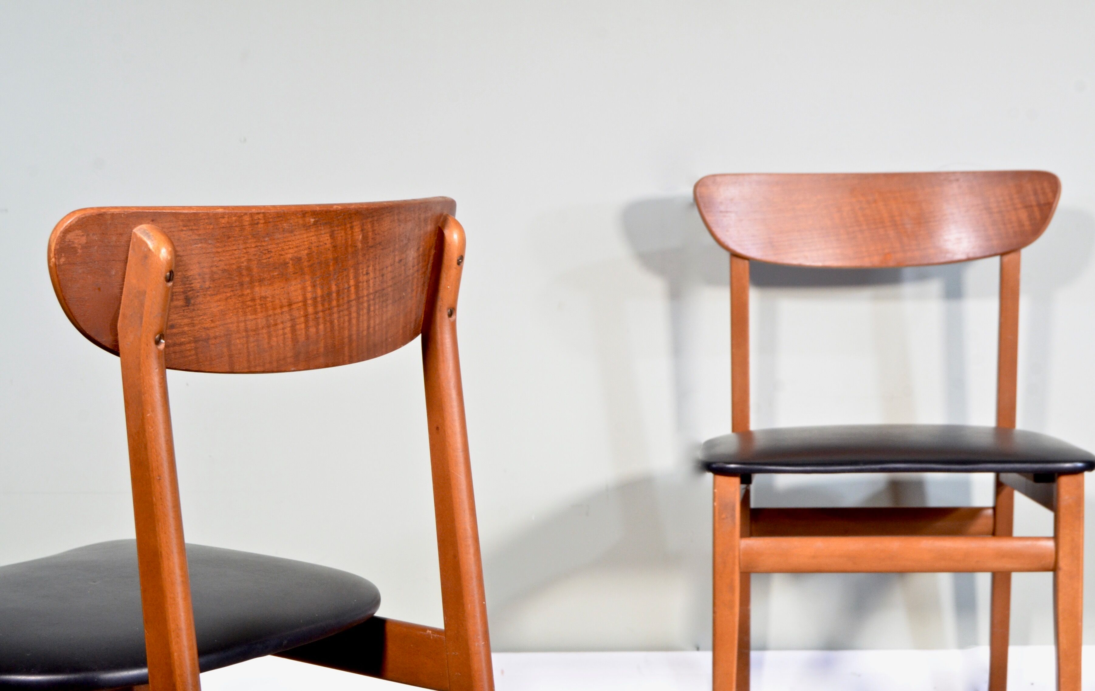 Set of 4 midcentury teak chairs