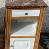 Bedside in Art Deco oak, marble