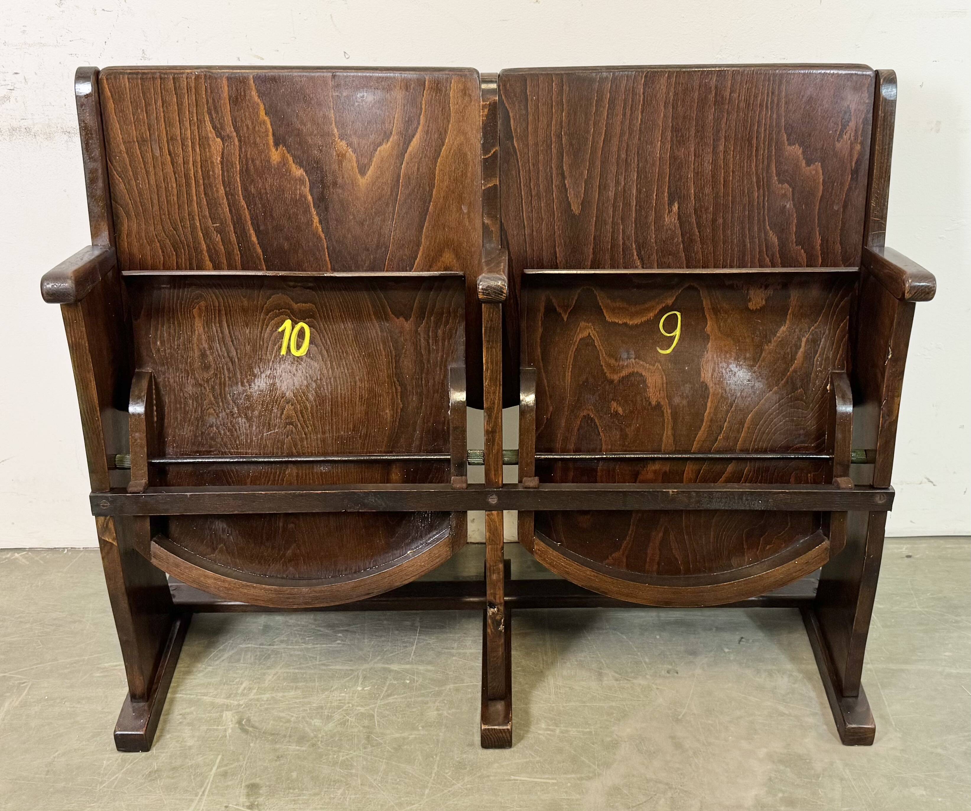Vintage two-seat cinema bench from ton, 1960s