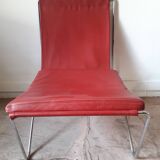 Bachelor red faux armchairs by Verner Panton for Fritz Hansen 1953