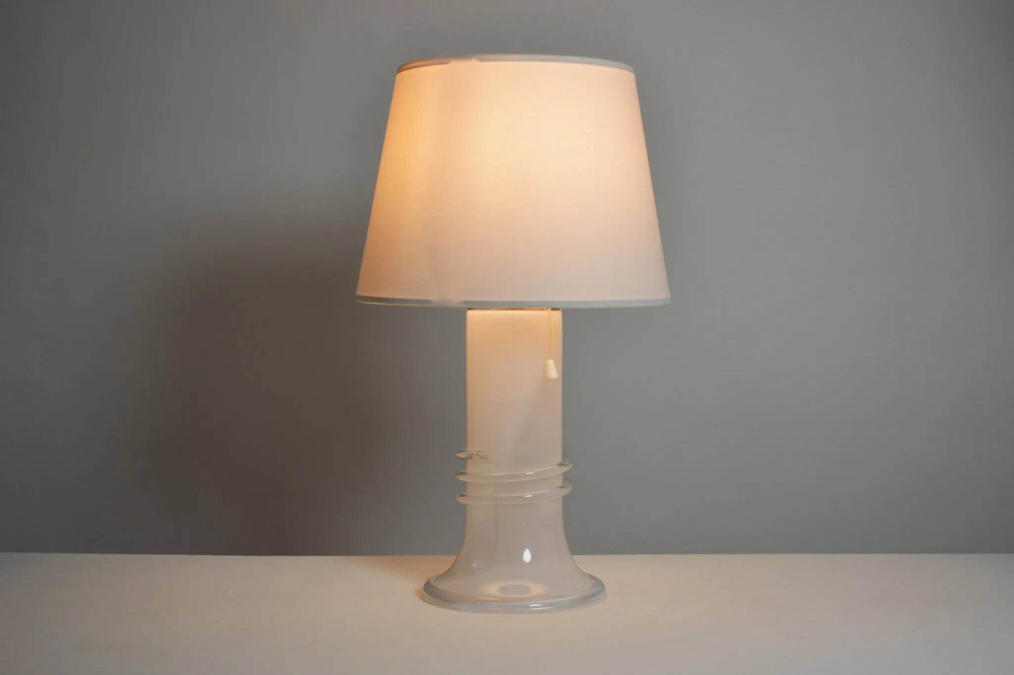 Large Glass Table Lamp by Hannelore Dreutler/Studio Åhus for Ateljé Lyktan, signed and dated 1981
