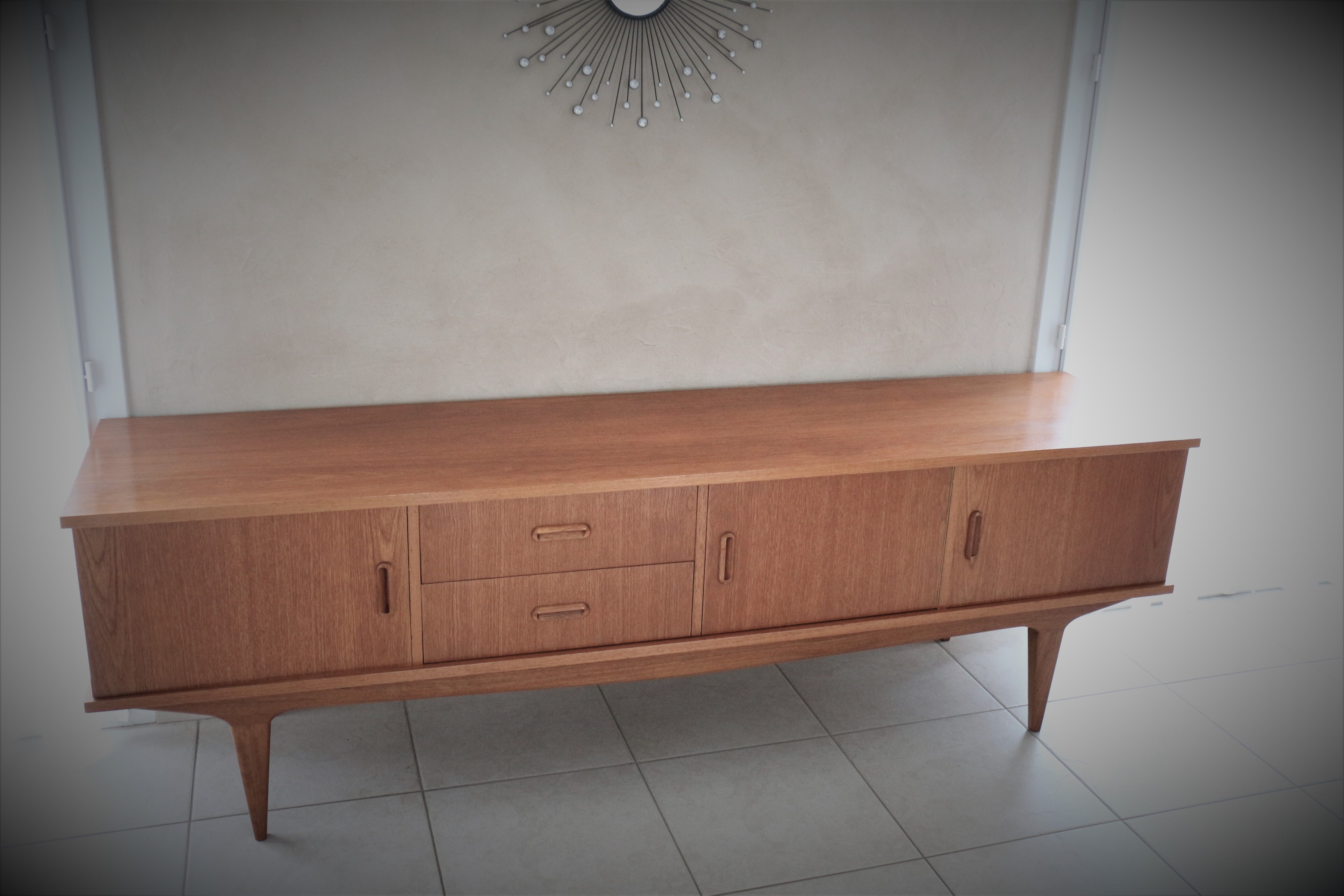 Scandinavian design sideboard in blond teak