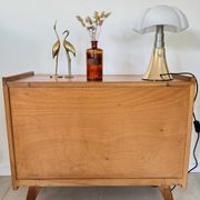 Commode bois et rotin vintage
