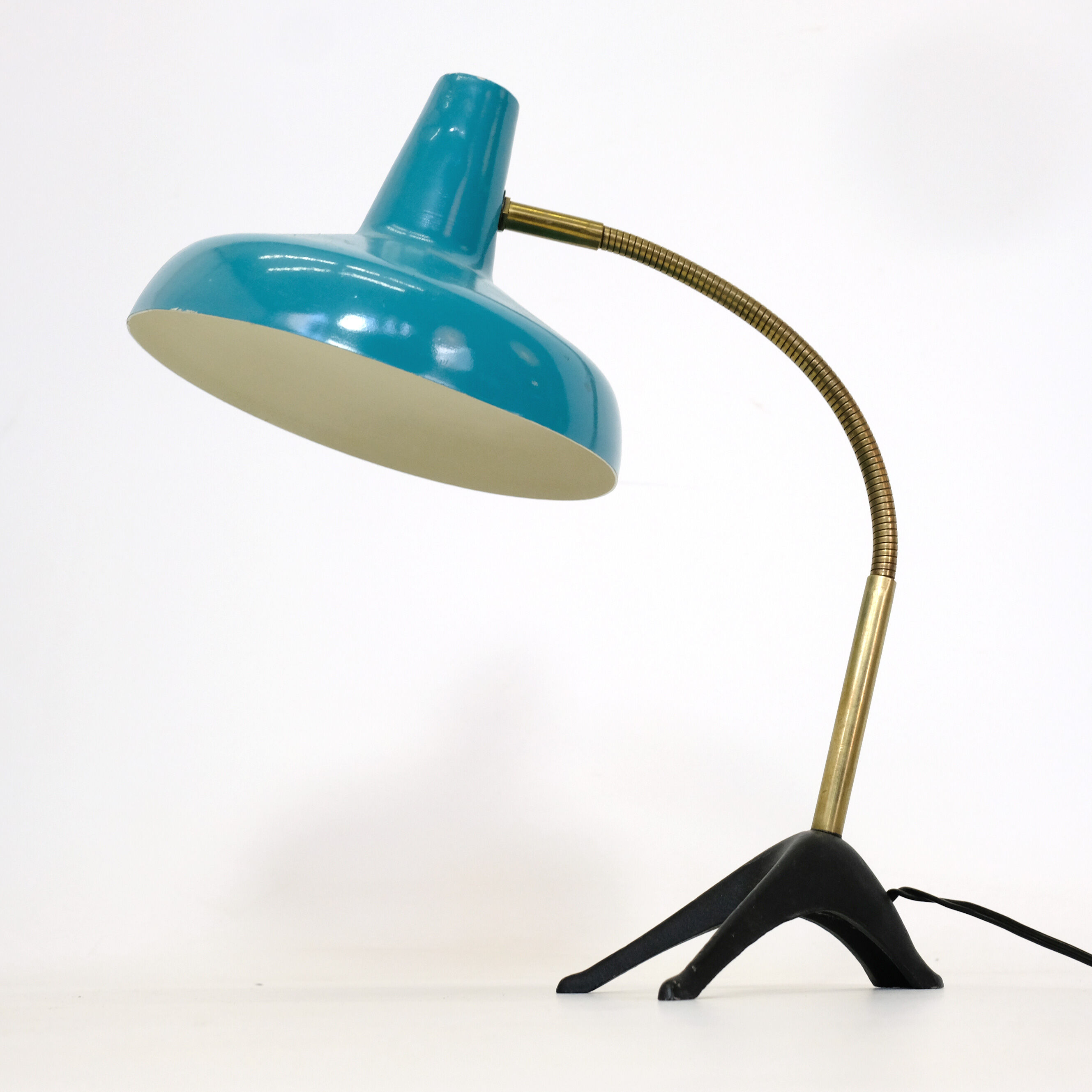 Turquoise modernist lamp from the 50
