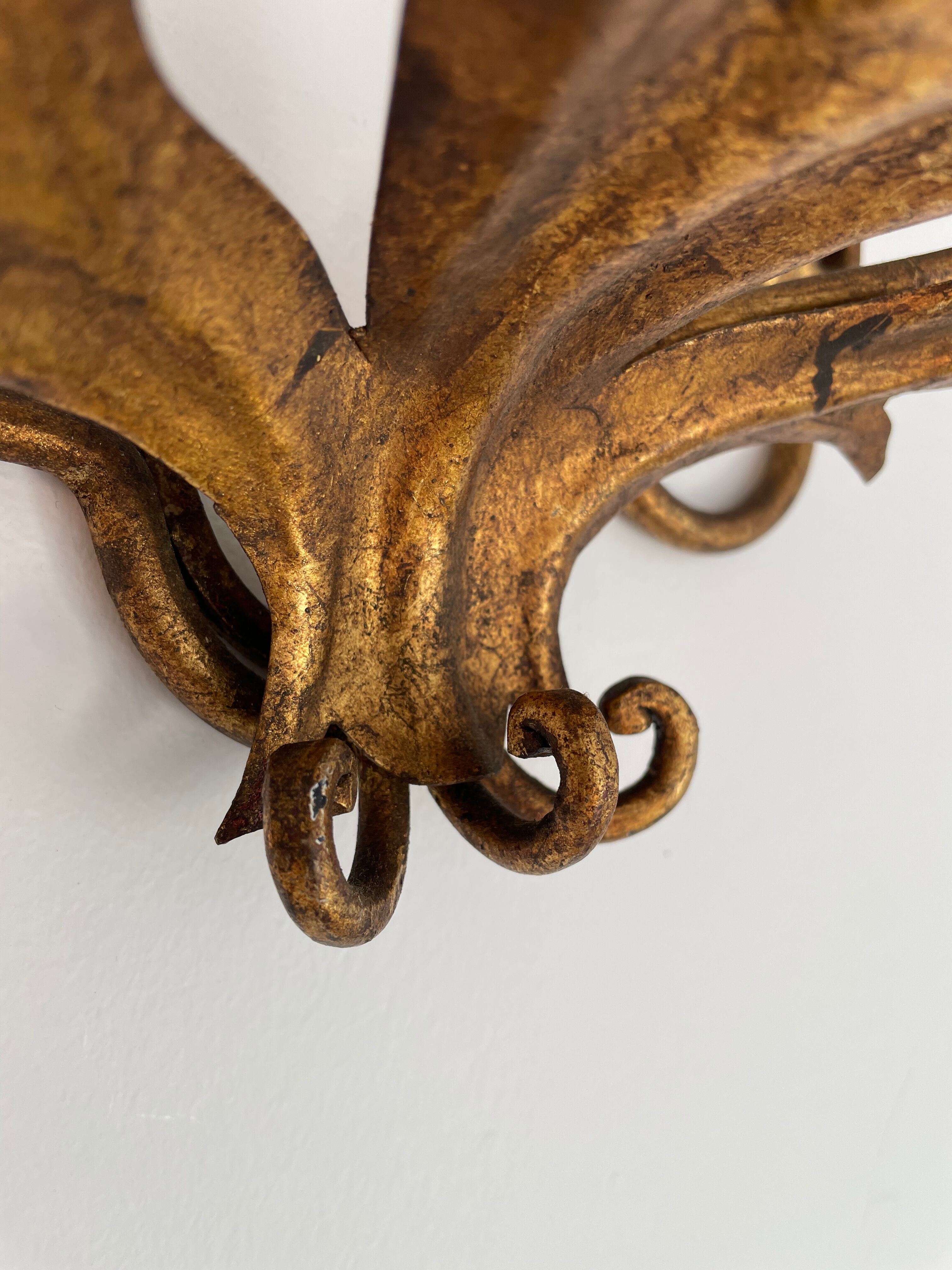 Pairs of sconces with 3 brass fires early XXth