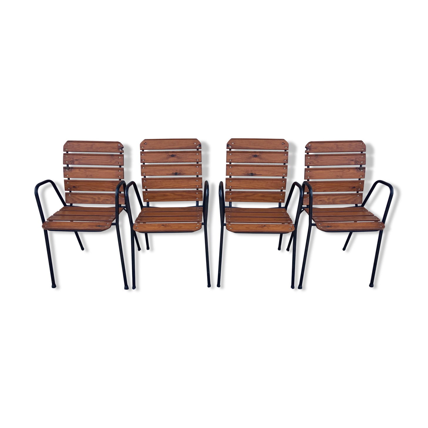 4 industrial style garden armchairs