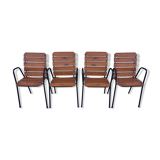 4 industrial style garden armchairs