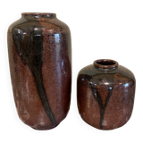 Duo of stoneware vases