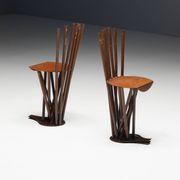 Industrial Wabi Sabi Primitive Chairs, France, 1950s