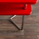 Functionalist Chrome Red Side Table Made In Czechoslovakia, 1930s