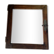 Wooden glass door with iron latch