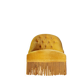 Fauteuil crapaud velours capitonné jaune
