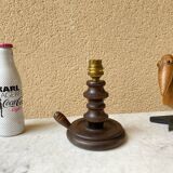 Turned wood lamp base, French craftsmanship, vintage art deco, minimalist, 40s/50s