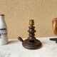 Turned wood lamp base, French craftsmanship, vintage art deco, minimalist, 40s/50s