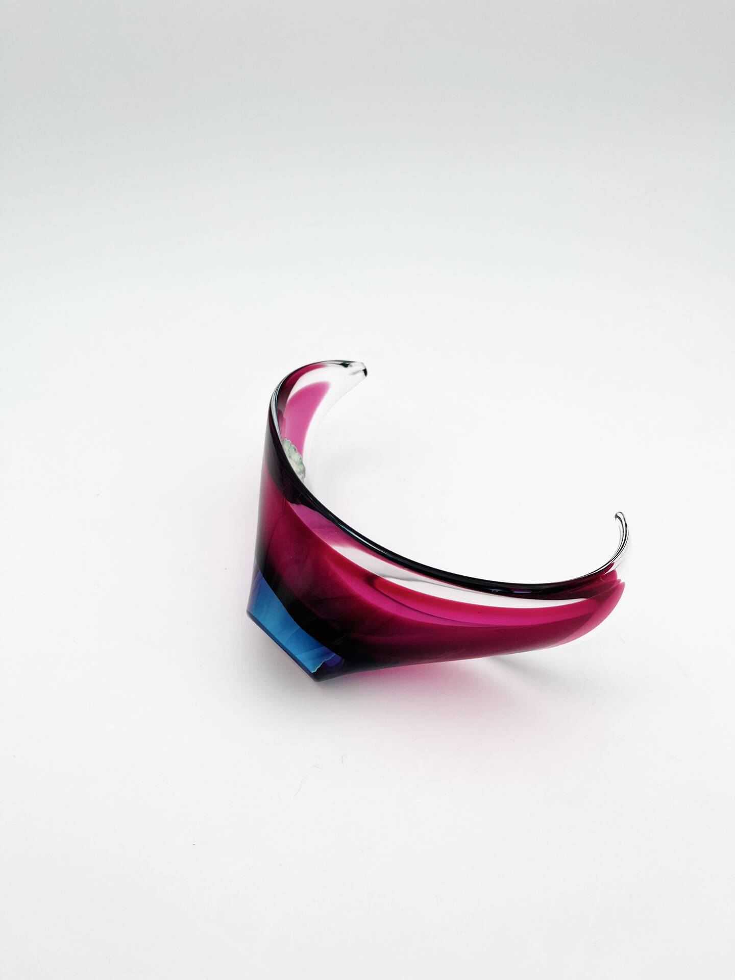 Murano Crystal Sommerso Fuchsia Turquoise Gondola Cup 19cm