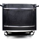 Pair of Matteo Grassi MG5 chairs in black leather and chrome