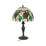 Art Deco Tiffany Style Table Lamp with Organic Base from the 1970s