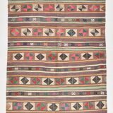 5x7 Turkish Persian Kilim Rug, Wool Area Rug, Ruuged Carpet, 146x224Cm