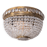 Lampe de plafond antique en cristal des années 1930