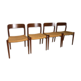 Set of 4 teak chairs Niels O.Moller