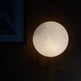 Wall-mounted ceiling light half-spherical half-moon 24 cm matte white glass