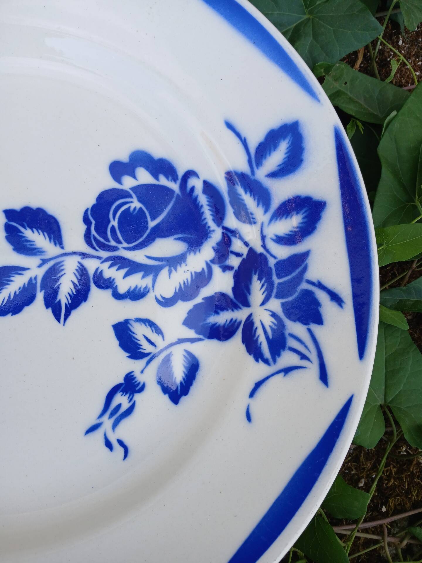 Large round antique Badonviller plate