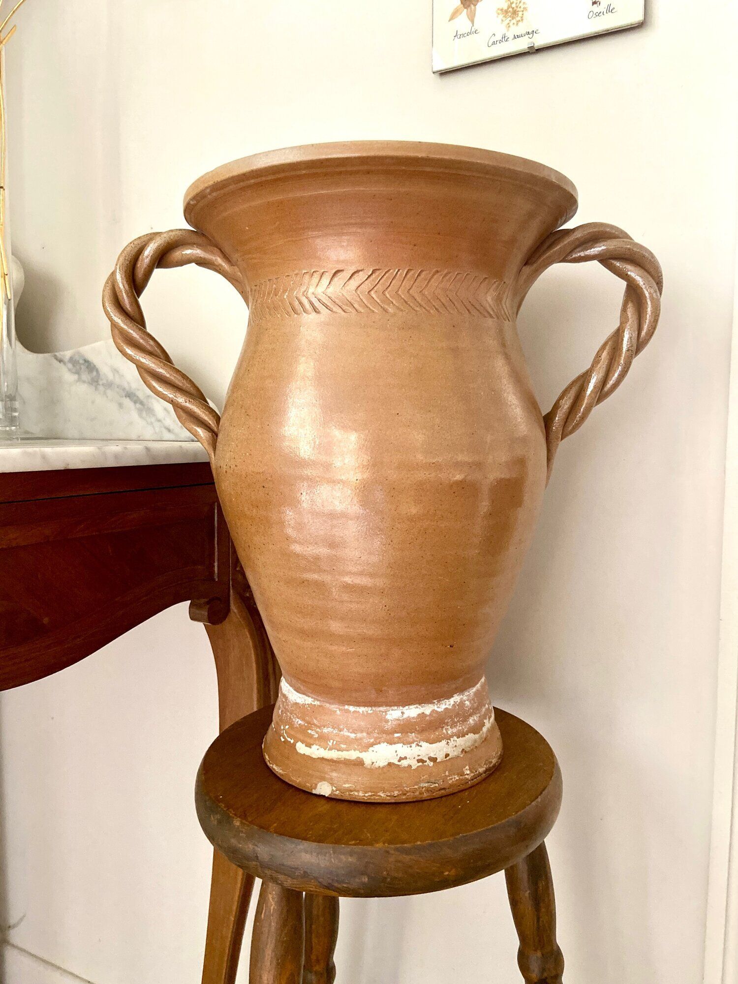 Glazed stoneware amphora