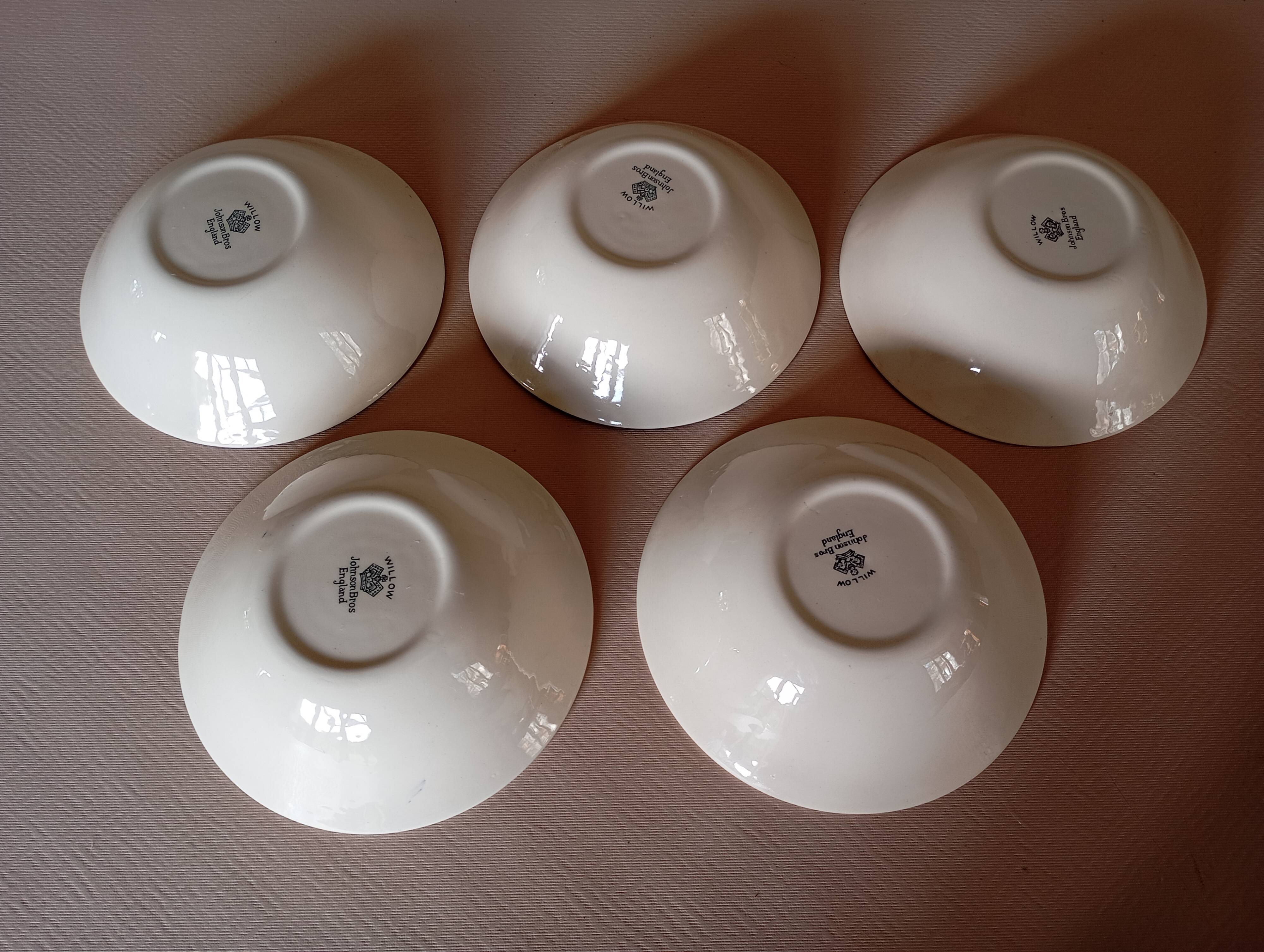 5 English bowls "Willow" Johnson Brothers