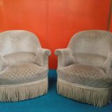 Grey velvet toad chair